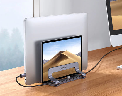 UGREEN Vertical Laptop Stand Holder For MacBook Air Pro Aluminum Foldable Notebook Stand Laptop Support MacBook Pro Tablet Stand