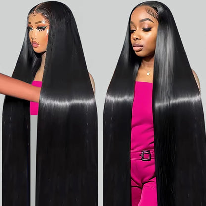 40 50 Inch 13x4 13x6 HD Transparent Bone Straight Lace Front Wigs 250 Density 360 Full Lace Brazilian Human Hair Wigs For Women