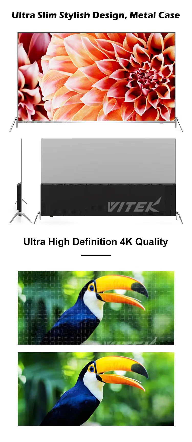 New Oled 4K TV 55 65 Inch Smart Slim Television Set From Vitek Factory