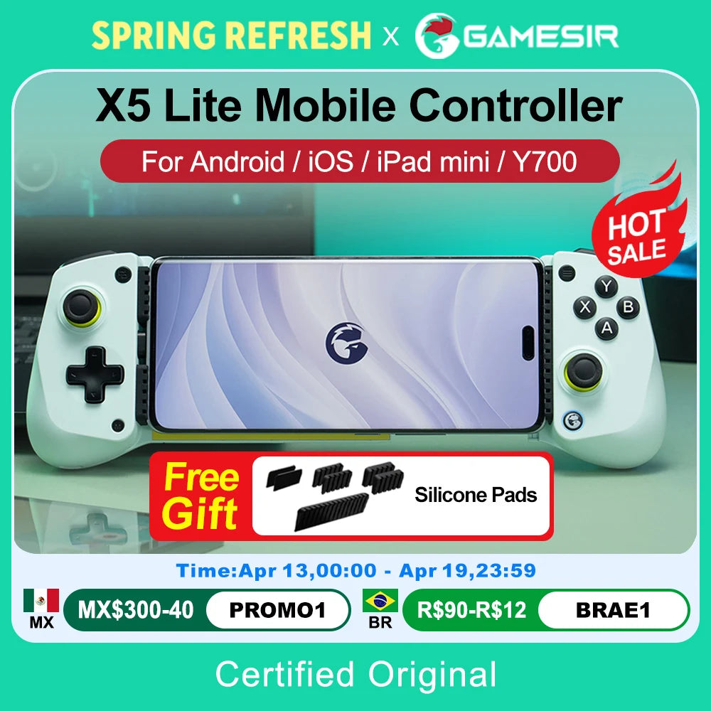 GameSir X5 Lite Mobile Phone Gamepads for iPhone 16 15 Series iPad Mini Android Tablet Controller Hall Effect Joysticks Design