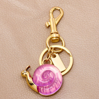Pink Small Snail Bag Pendant Keychain Creative Cute Animal Charms Fashion Accessory for Women School Students Mother's Day Gift