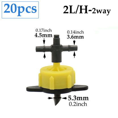 2L 4L 8L Irrigation Drippers Fitting 2/4-way Arrow Dropper Connector Cross Water Splitter Emitter Micro Drip Irrigation System
