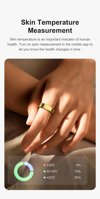 New Smart Ring R09 Health Monitor Multi Sport Mode Skin Temperature Measurement 5ATM Waterproof Smart Ring With Charging Case