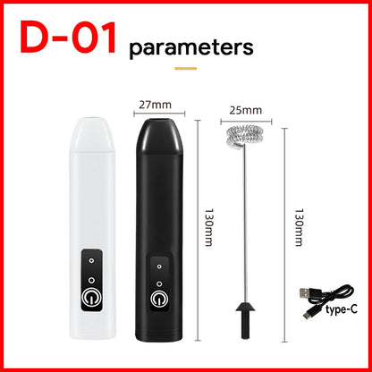 MINl Mik Frother USB Rechargeable 3 Speeds Foam Maker Coffee Whisk Mixer Electric Handle Blender Egg Beater Hot Cooking Tools
