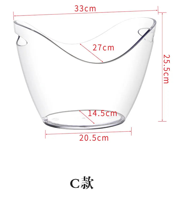 Non-LED Boat Style Ice Bucket for Beer KTV Yuanbao Cocktail Cooler Bar Mixed Drink Basin Iced Wine Tub Container