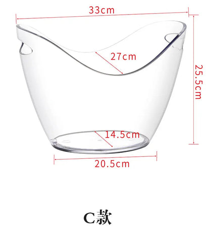 Non-LED Boat Style Ice Bucket for Beer KTV Yuanbao Cocktail Cooler Bar Mixed Drink Basin Iced Wine Tub Container