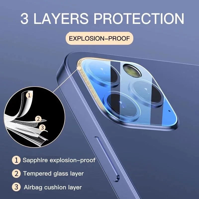 Full Cover Protective Glass 1-5Pcs For iPhone 15 11 12 13 Pro XS Max Camera Protector For iPhone 11ProMax 12 13 Mini 14 Pro Max