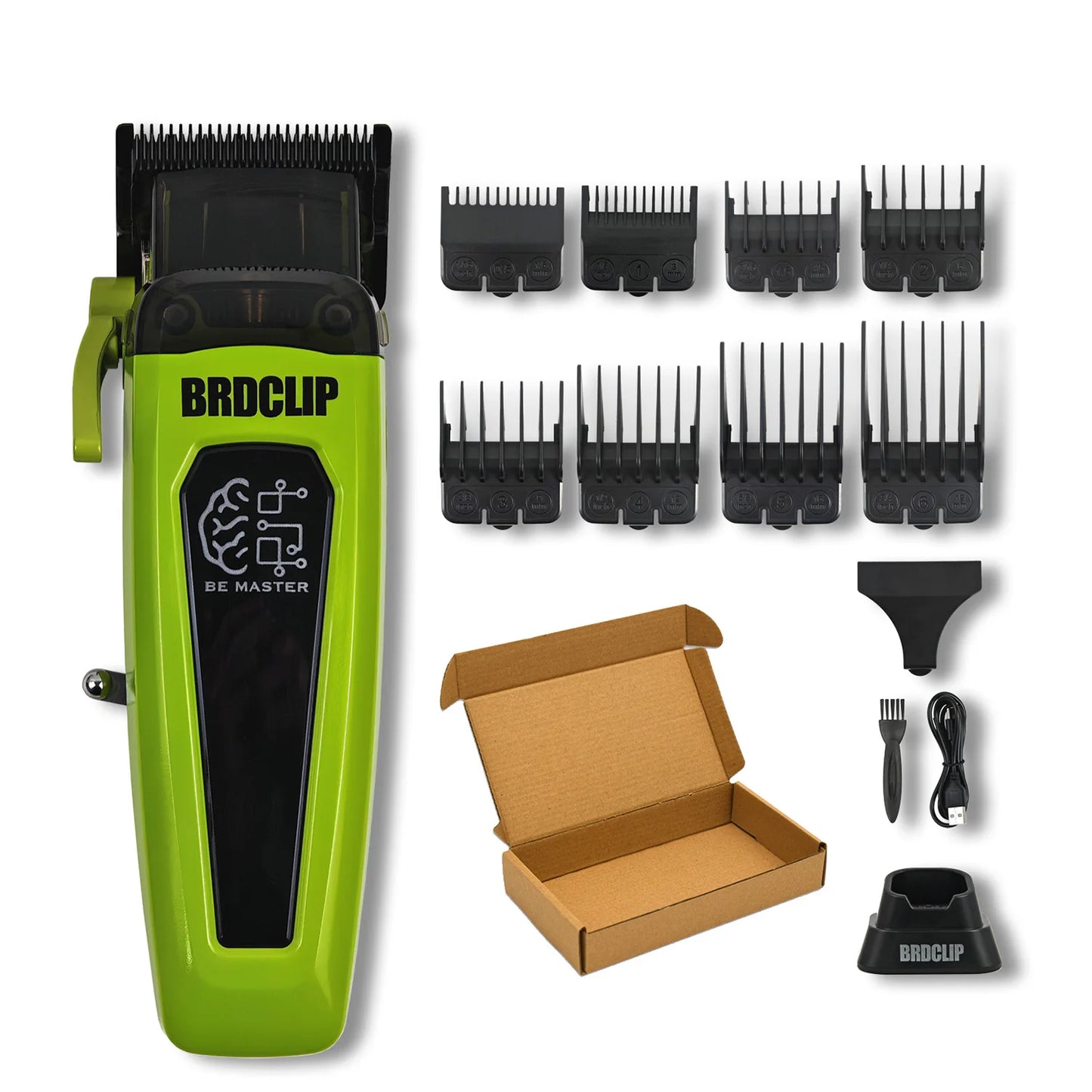 BRDCLIP Professional Electric Hair Clipper BRD 106 Hair Trimmer for Man 7500RPM with Base 5-adjusted DLC Blade Barber Machine