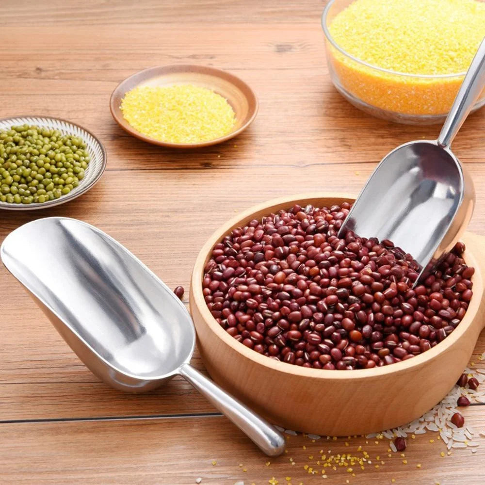 High-Quality Stainless Steel Ice Scoop Food Flour Sugar Scoop Popcorn Coffee Beans Tools Ice Scooper Shovel