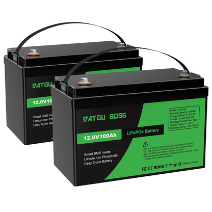 DTOUBOSS Original Lithium Rechargeable LiFePO4 For Solar System RV Outdoor Travel Home BMS 12V 100Ah U.S. Warehouse NO TAX