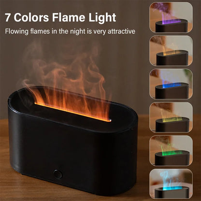 Humidifier Flame Aromatherapy Diffuser Can Add Essential Oils 7 Colour Flame Diffuser Timing USB Desktop Air Humidifier for Home
