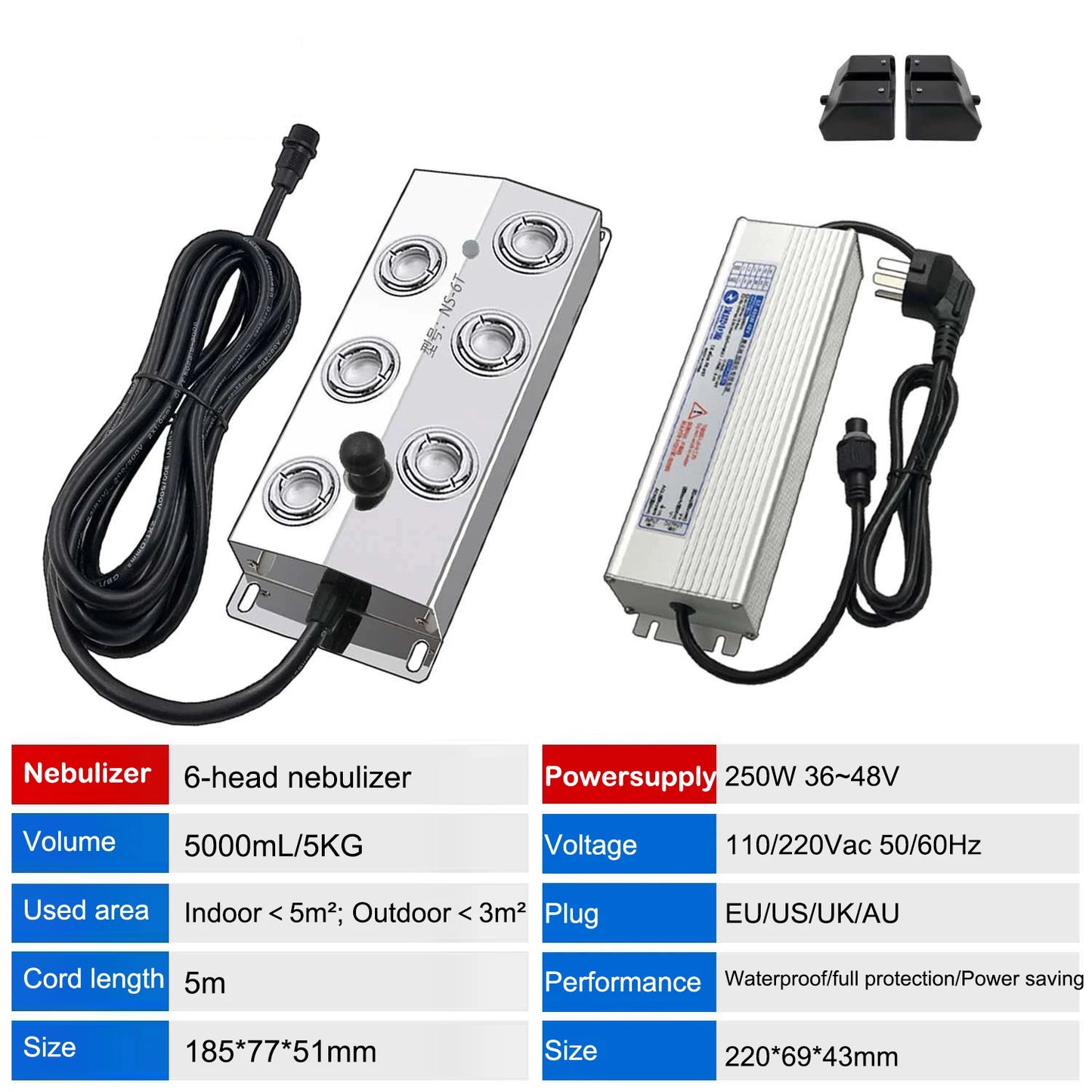 6/8/10/12 Head Atomizer Ultrasonic nebulizer Industrial Humidifier Mist Maker DC45V Powersupply Landscape Garden Fogger Buoy