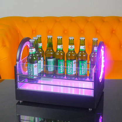  LED Glowing Ice Bucket with Unique Circular Light - Effects Design, Ideal for Bars  KTVs,Enhancing Party Atmosphere