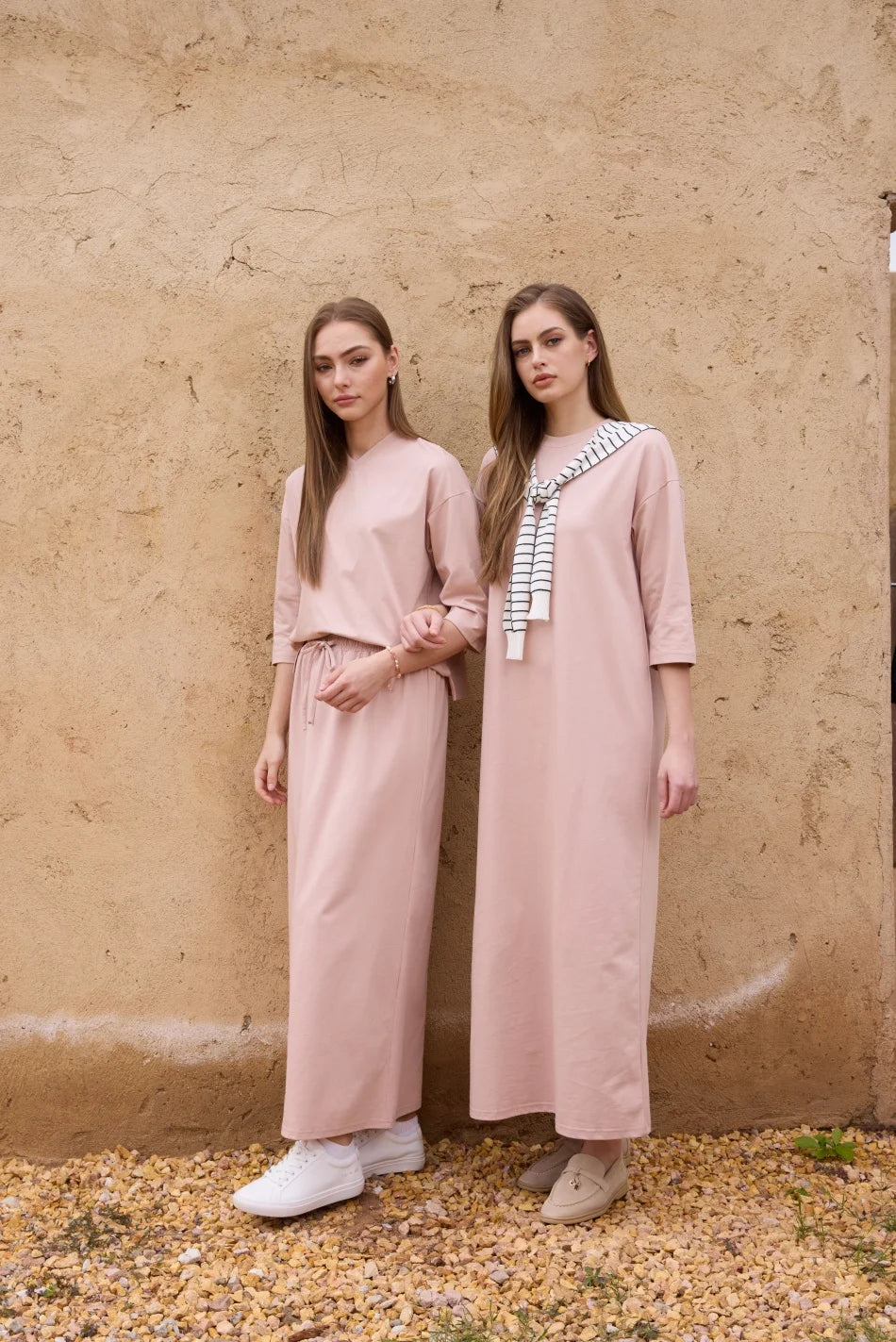 AS SS26 oversize loose T-shirt dress + V neck T-shirt  + skirt  set casual style  woman clothes