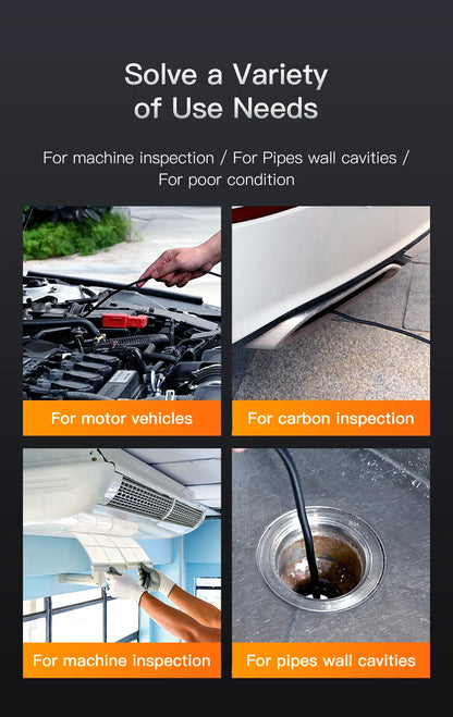Industrial Endoscope Camera 4.3 "Single Dual Lens HD 1080P Car Inspection Borescope IP67 Waterproof Sewer Camera With LED