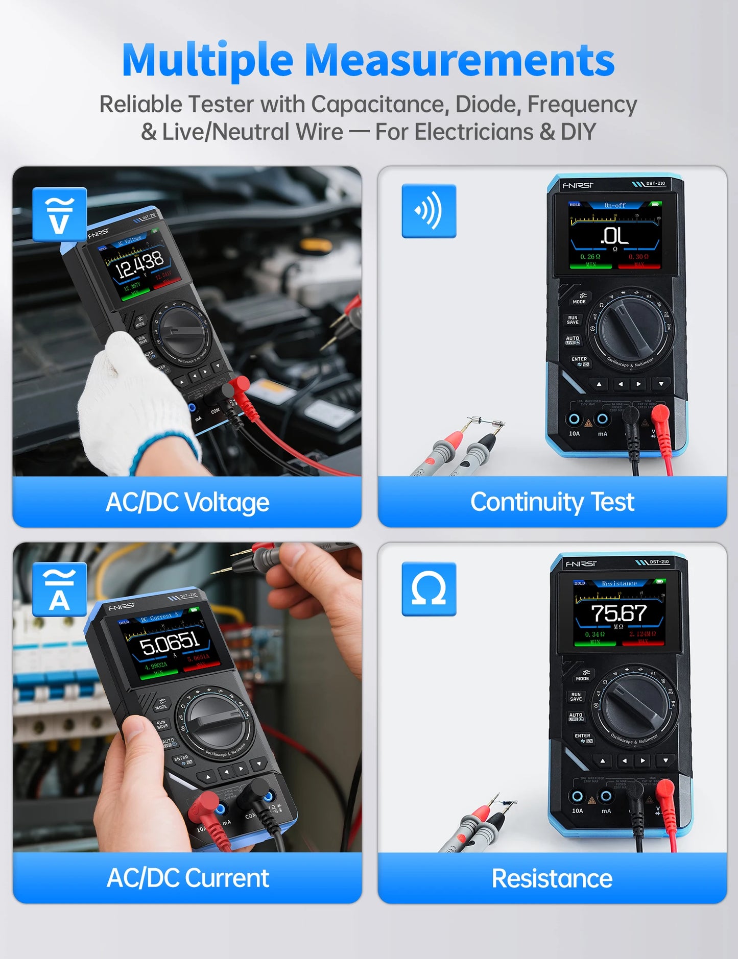 FNIRSI 3-IN-1 Handheld Voltage Detection Tool 210/201 Repair Tools