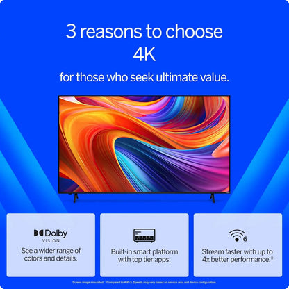 43-inch 4K UHD LED Smart TV with Dolby Vision HDR, Alexa Compatible, Built-in Chromecast, Bluetooth Headphone Support (Renewed)