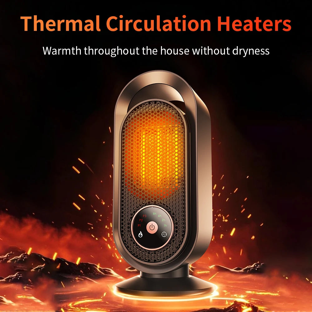 1000W Portable Heater Mini Electric Heater Room Space Heater Warm Heating Hot Fans Desktop Tilting Power-off Office Mute Heater