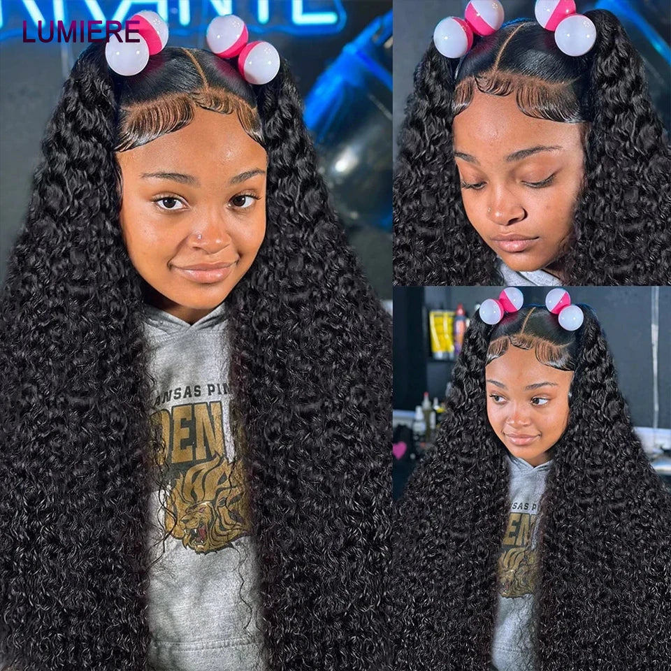 Deep Curly Wave Human Hair 3/4  Bundles Deal Malaysian Hair Weaves 100% Virgin Rew Human Hair Extensions Double Weft Wholeasle