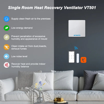 KCvents VT501WiFi 150mm Heat recovery ventilation room Ventilator Fresh Air Fan With Ceramic Hepa Filter Ventilation System Mute