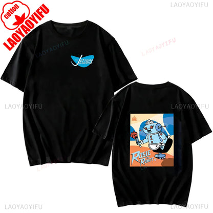 The Jetsons Printed T-shirt Tops Cartoon The Jetsons Letter Clothes Rosie The Robot Graphic T-shirts Breathable Camisetas