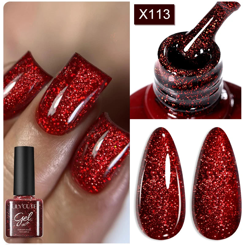 LILYCUTE 7ml White Color Gel Nail Polish Semi Permanent UV Gel Polish Gorgeous Full Coverage Soak Off UV LED Nail Gel Varnishes