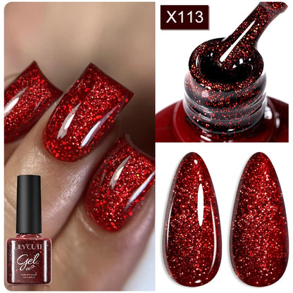 LILYCUTE Nude Crystal Rubber Base Gel Nail Polish Natural Color Semi Permanent UV Gel Soak Off Self Leveling Nail Gel Varnishes