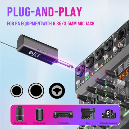 Karaoke Microphone G-MARK SKM9000 2 Channels Wireless UHF Frequency For Teaching Wedding Clear Stable Audio Transmission