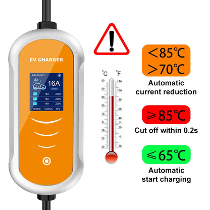 Type 2 Portable EV Charger Appointment time 11KW 16A 3 Phase EVSE Charging Box Cable CEE Plug for Electric Vehicle Car