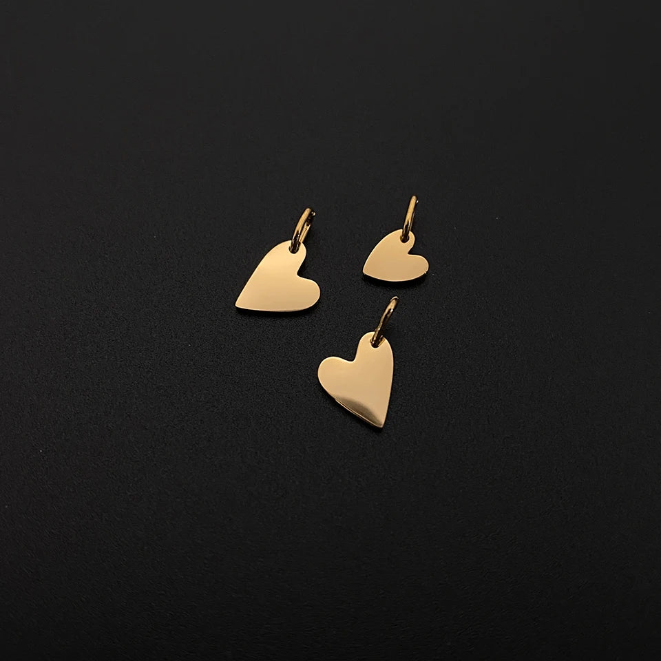 eManco Mother's Day Blank Heart Charm Stainless Steel Waterproof Polished Pendant Making DIY Necklace Bracelet 48 Hour Shipping