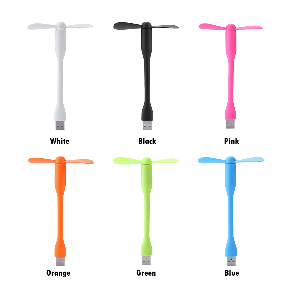 Mini USB Fan Flexible Bendable Cooling Fan For Power Bank Laptop PC AC Charger Portable Hand Fan Computer Summer Gadget