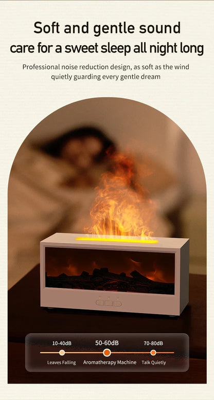 Creative Fireplace Air Humidifier Dynamic Flame Fireplace Aromatherapy Diffuser with Timer Remote Control Essential Oil Diffuser