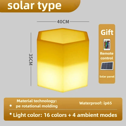 LED Solar Energy Luminous Bar Bucket Ice KTV Remote Control Outdoor Beer Bucket Champagne Waterproof Colorful Buckets Bar Tools