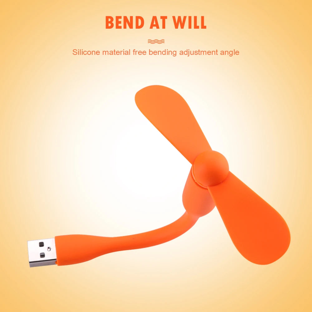 Mini USB Fan Flexible Bendable Cooling Fan For Power Bank Laptop PC AC Charger Portable Hand Fan Computer Summer Gadget
