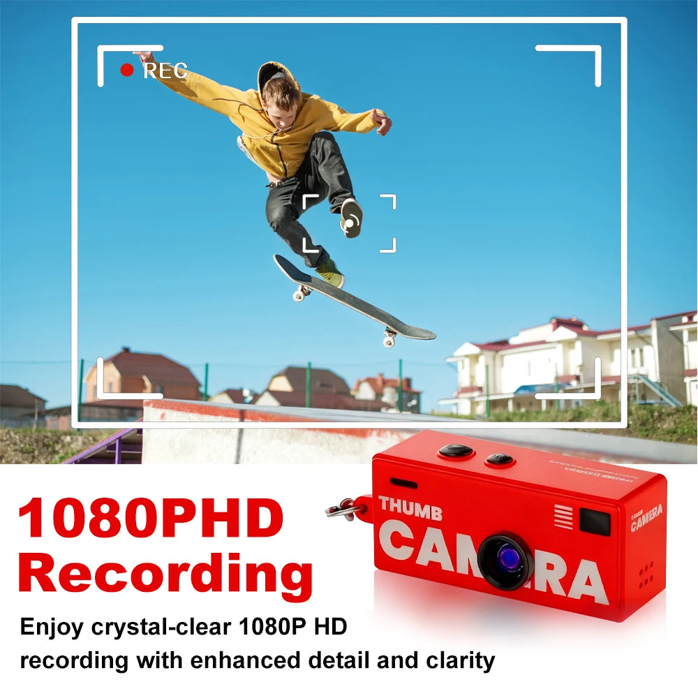 Magecam Thumb Keychain Camera 0.96inch Mini Action Camera Retro Support Memory Card 1080P Very Small Camcorder Video Recorder