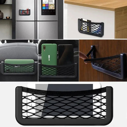 Auto Seat Side Interior Back Sundries Pocket Mesh Storage Bag Phone Net Pocket Holder Car Storage Bag Elastic Flexible Nets