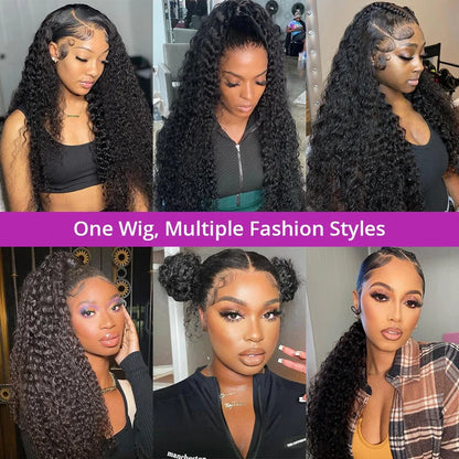Deep Curly Wave Human Hair 3/4  Bundles Deal Malaysian Hair Weaves 100% Virgin Rew Human Hair Extensions Double Weft Wholeasle