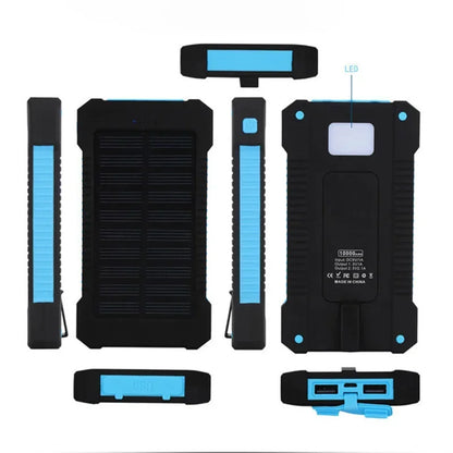 500000mAh Waterproof Outdoor Solar Power Bank Dual USB Travel Portable Solar Phone Charger Solar Powerbanks For Camping