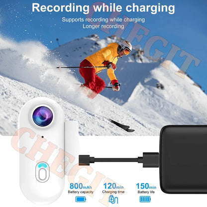 4K WiFi HD POV Magnetic Mini Action Camera Wireless Pocket Video Vlog Cam Helmet Motorcycle Bicycle Sports Holder Mount Recorder