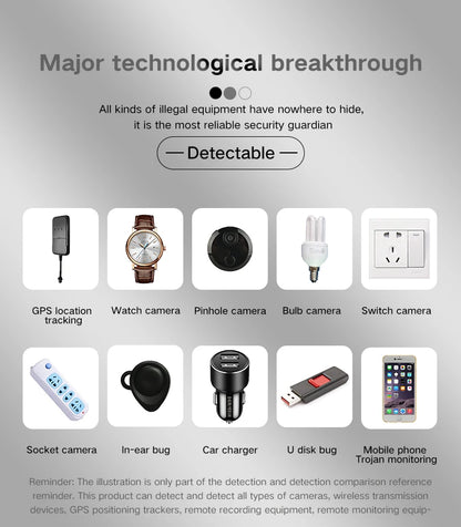 Hidden Micro Camera Detector Military Grade Anti Spy Gadgets GPS Finder Bug Detector Wireless Signal Detection Infrared Scanner