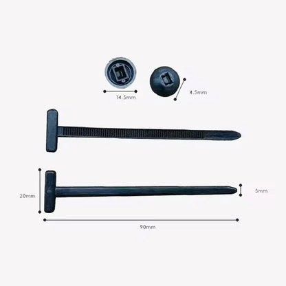 Universal Nylon Cable Tie Buckle Auto Fastener Screw Replacement Clip Car Fender Trunk Engine Guard Panel Wire Management Secure