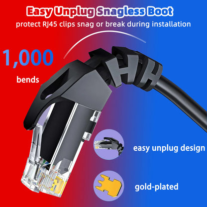 50M 30M 20M Ethernet Cable Cat6 Network Cable Patch Lan Cable 26AWG RJ45 for PS 5 Router PC Computer Internet Outdoor Cable CAT6