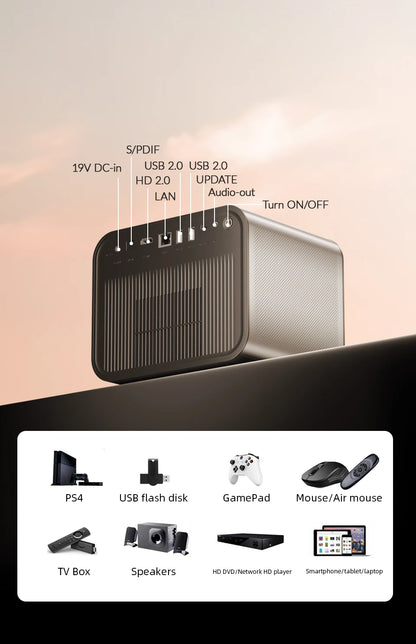 BYINTEK R90 Max 4K Projector Full HD 1080P 2200 Anis Lumens Android 11.0 WiFi 6 Auto Focus Video Home Movie Theater Projectors