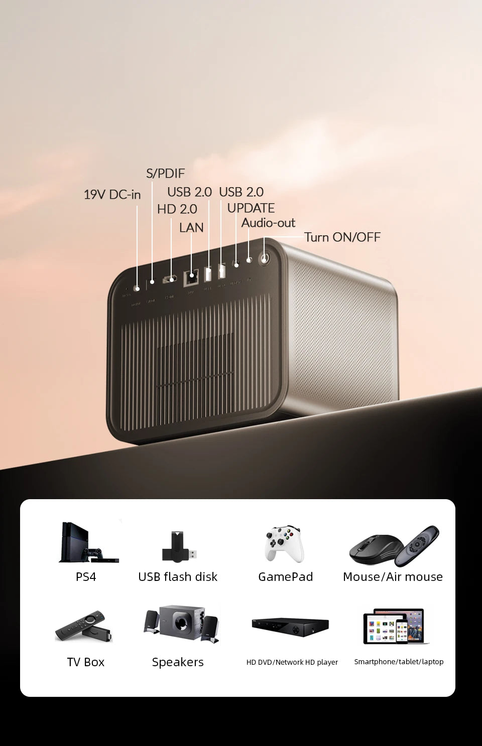 BYINTEK R90 Max 4K Projector Full HD 1080P 2200 Anis Lumens Android 11.0 WiFi 6 Auto Focus Video Home Movie Theater Projectors