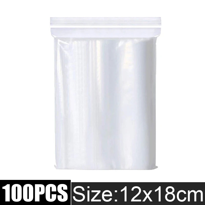 Thicken Zipper Sealed Bags Clear Plastic Storage Bag for Small Jewelry Food Packing Reclosable Zippers Sealing Pouch Wholesale