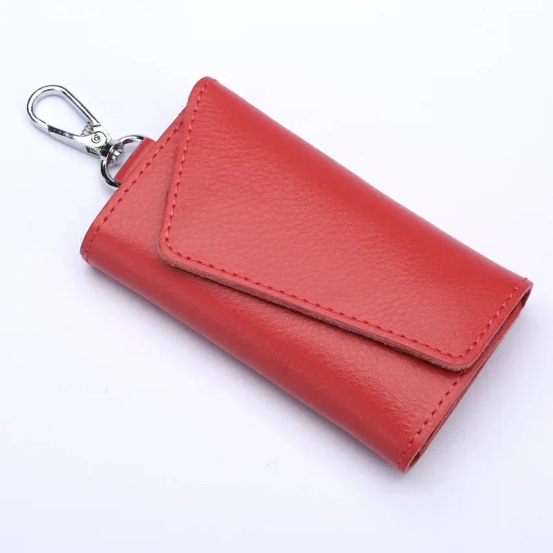 New Genuine Leather Keychain Men Key holder key organizer Pouch Car Key pouch Wallet Housekeeper Key Case Mini Card Bag