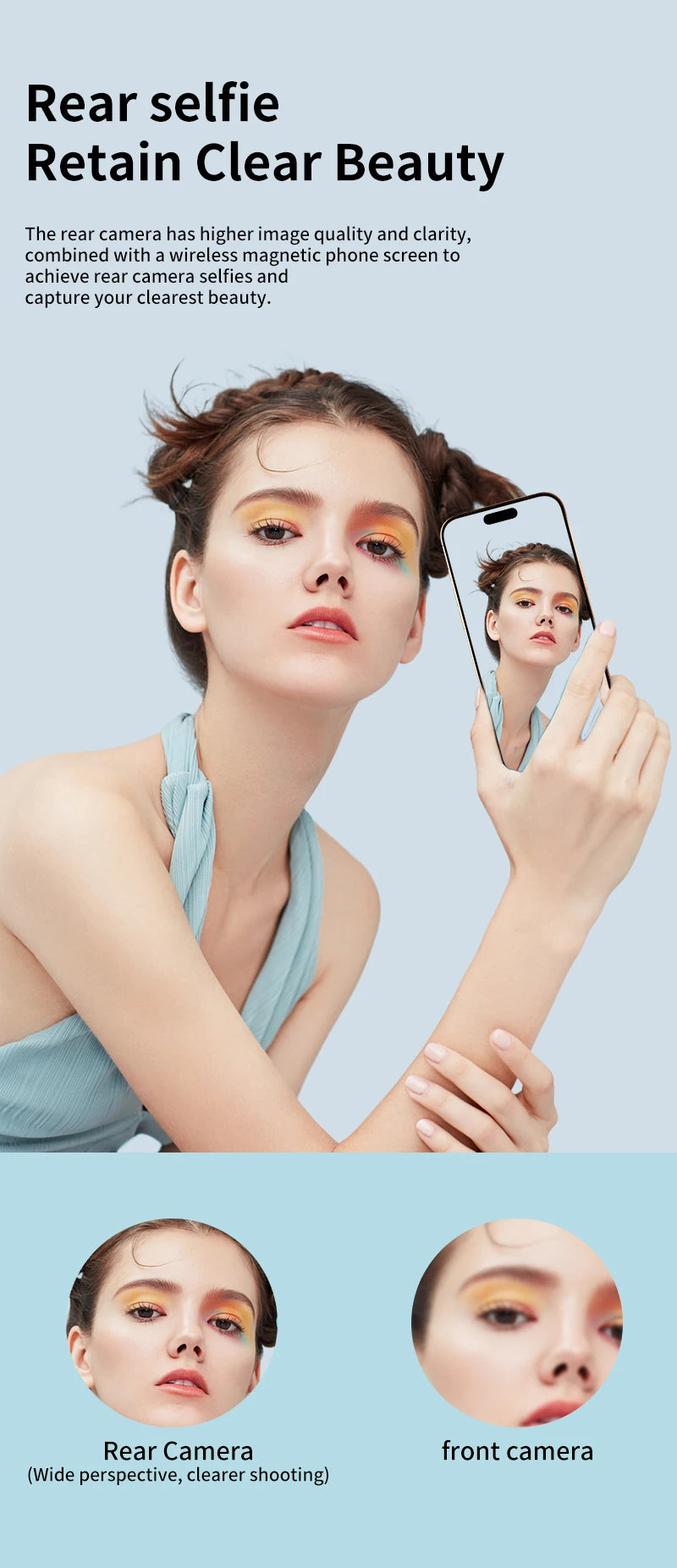 Mobile phone magnetic projection device, rear - high - definition self - shooting, wireless projection is extremely convenient