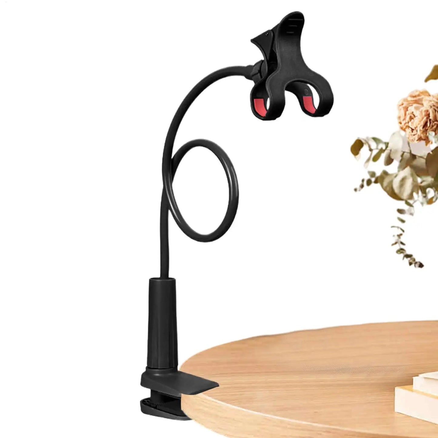 Black Color Gooseneck Phone Holder For Bed Flexible Gooseneck Long Arm Stand Overhead Cell Phone Clamp Mount