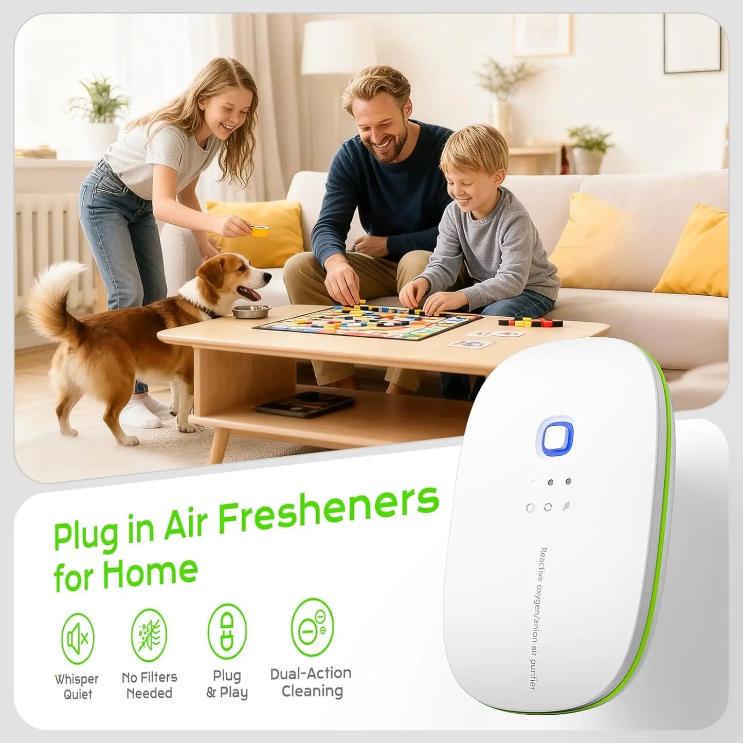 Plug in Ozone Generator Negative ion purifier Compact Size Purifying Air Eliminate Odor For Pet Room Toilet Kitchen US Plug