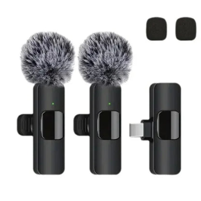 Wireless Lavalier Microphone Mini USB-C Noise Reduction for iPhone Android Live Streaming Interviews Portable Handheld Mic